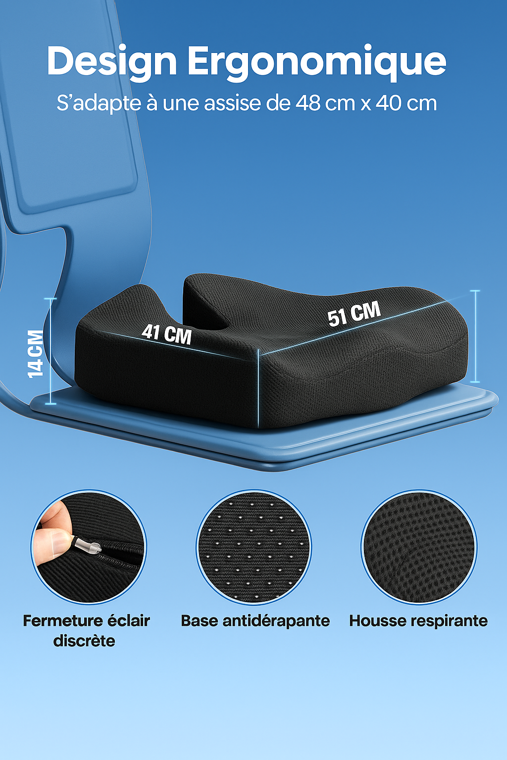 Coussin d’assise ergonomique